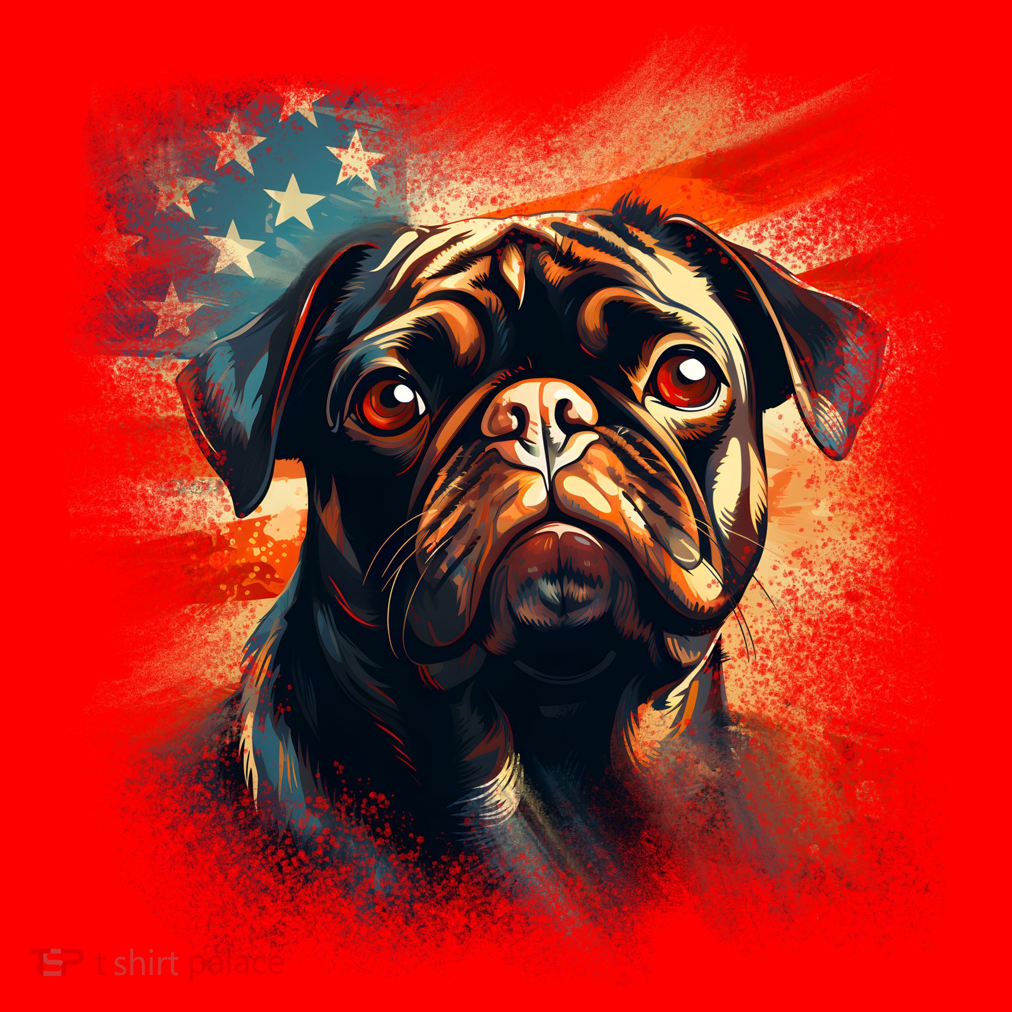American Pug Santa Hat