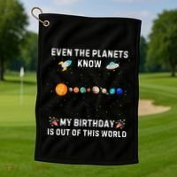 Astrological Planetary Alignment Birthday Funny Gift Golf Towel thumb 1