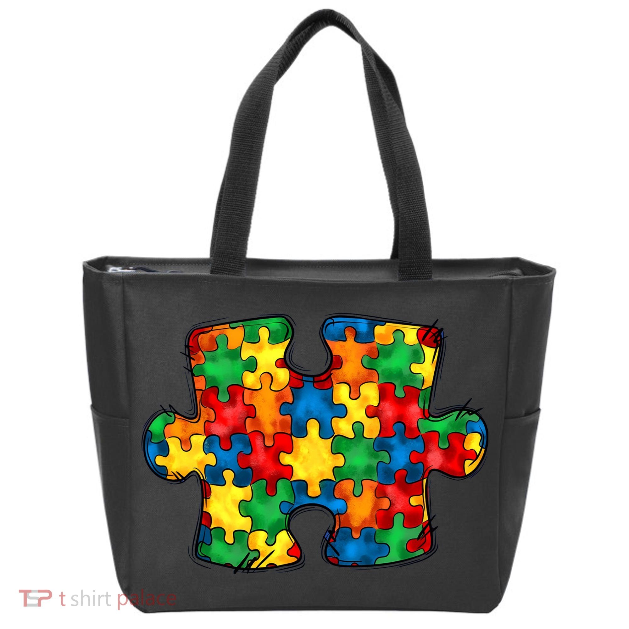 Autism Puzzle Autism Awareness Month Tote Bag