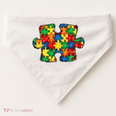 Autism Puzzle Autism Awareness Month USA-Made Doggie Bandana
