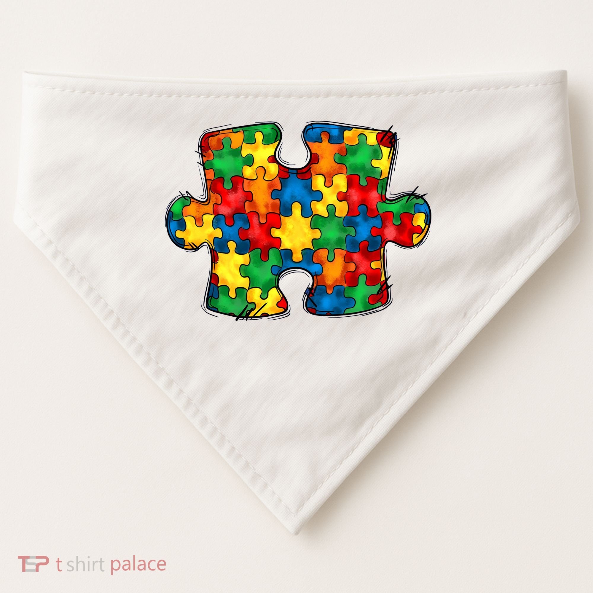 Autism Puzzle Autism Awareness Month USA-Made Doggie Bandana