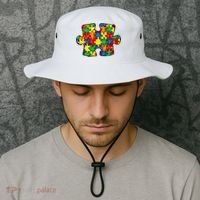 Autism Puzzle Autism Awareness Month Bucket Hat thumb 2