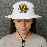 Autism Puzzle Autism Awareness Month Bucket Hat thumb 3