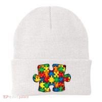 Autism Puzzle Autism Awareness Month Beanie thumb 0