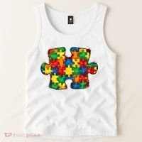 Autism Puzzle Autism Awareness Month Tank Top thumb 2