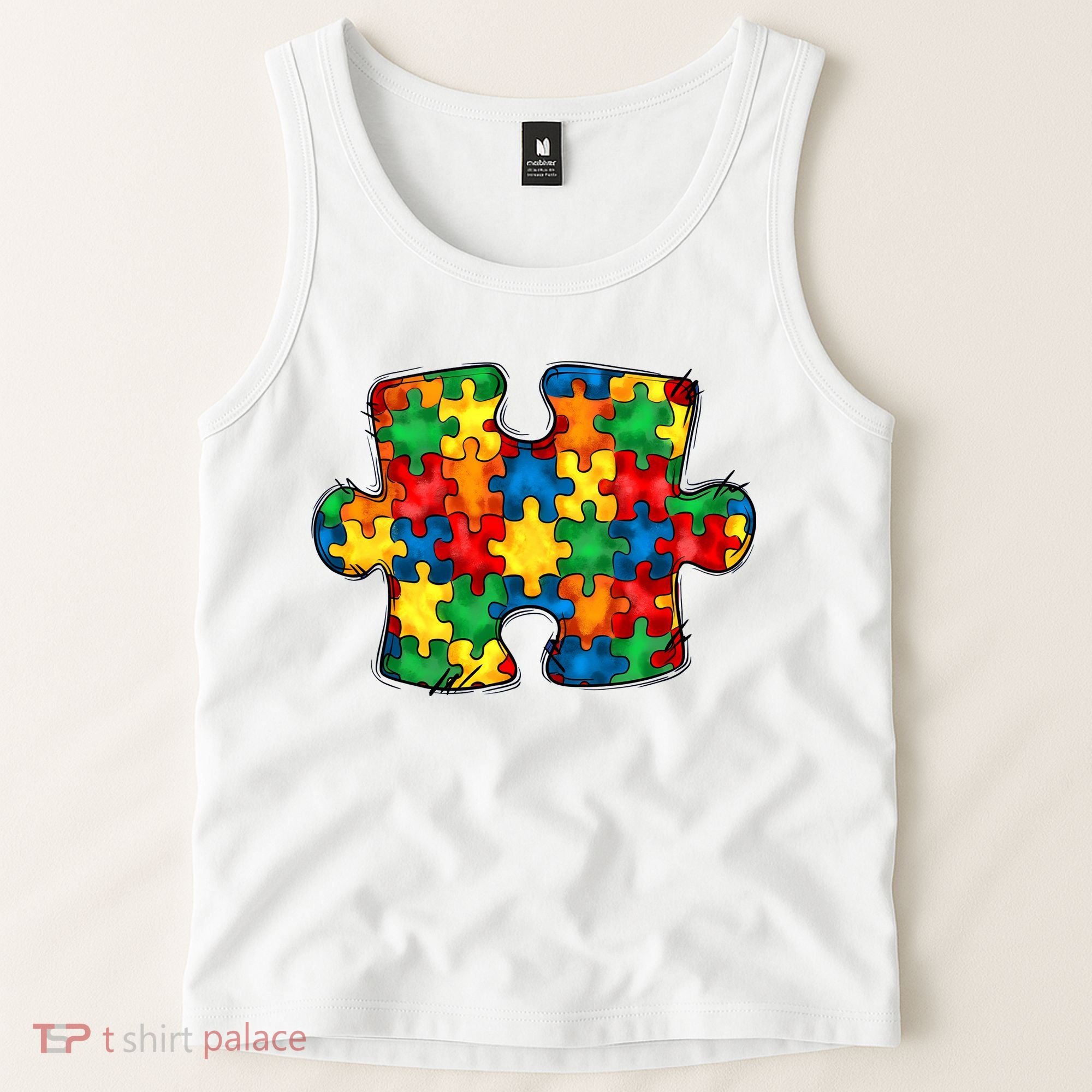 Autism Puzzle Autism Awareness Month Tank Top