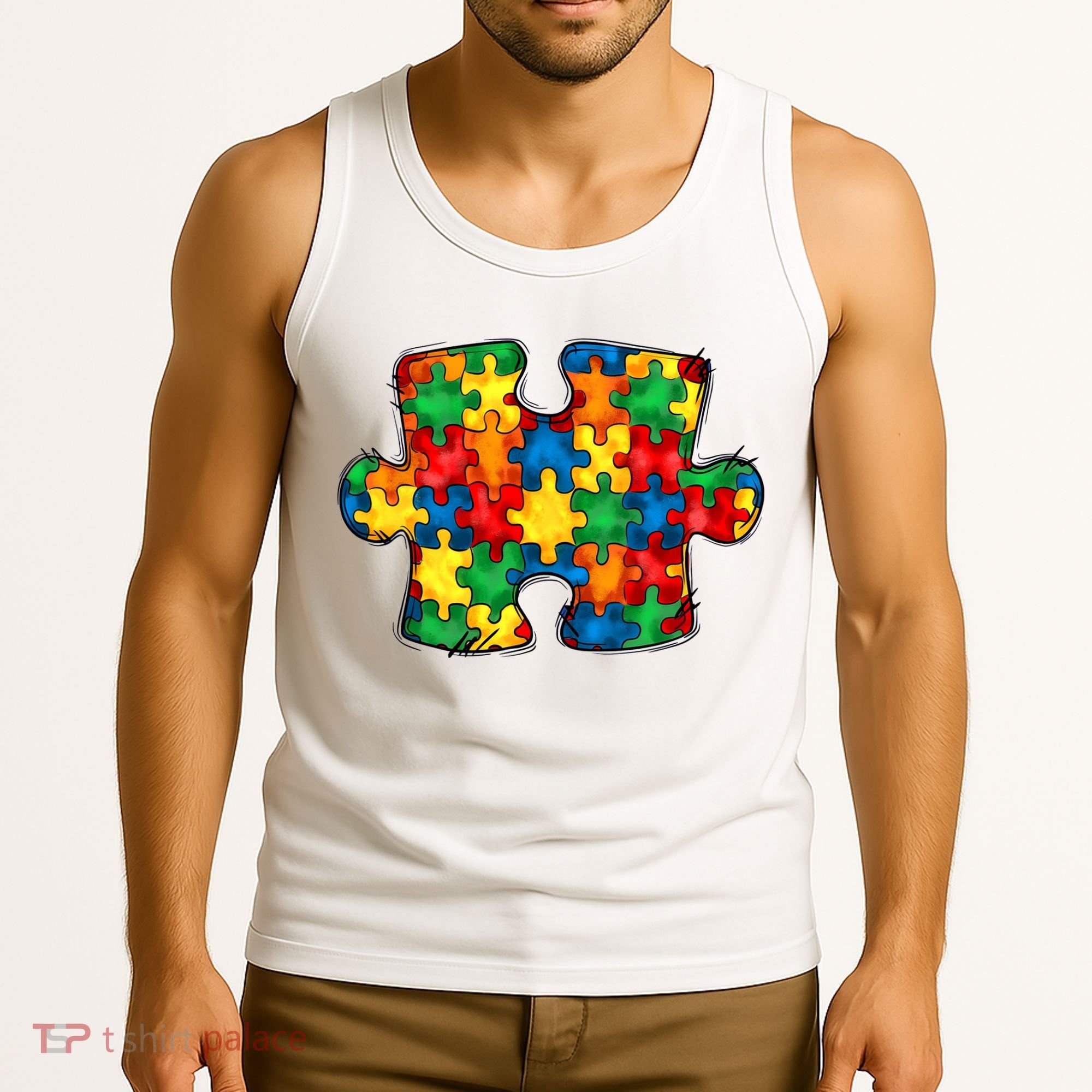 Autism Puzzle Autism Awareness Month Tank Top