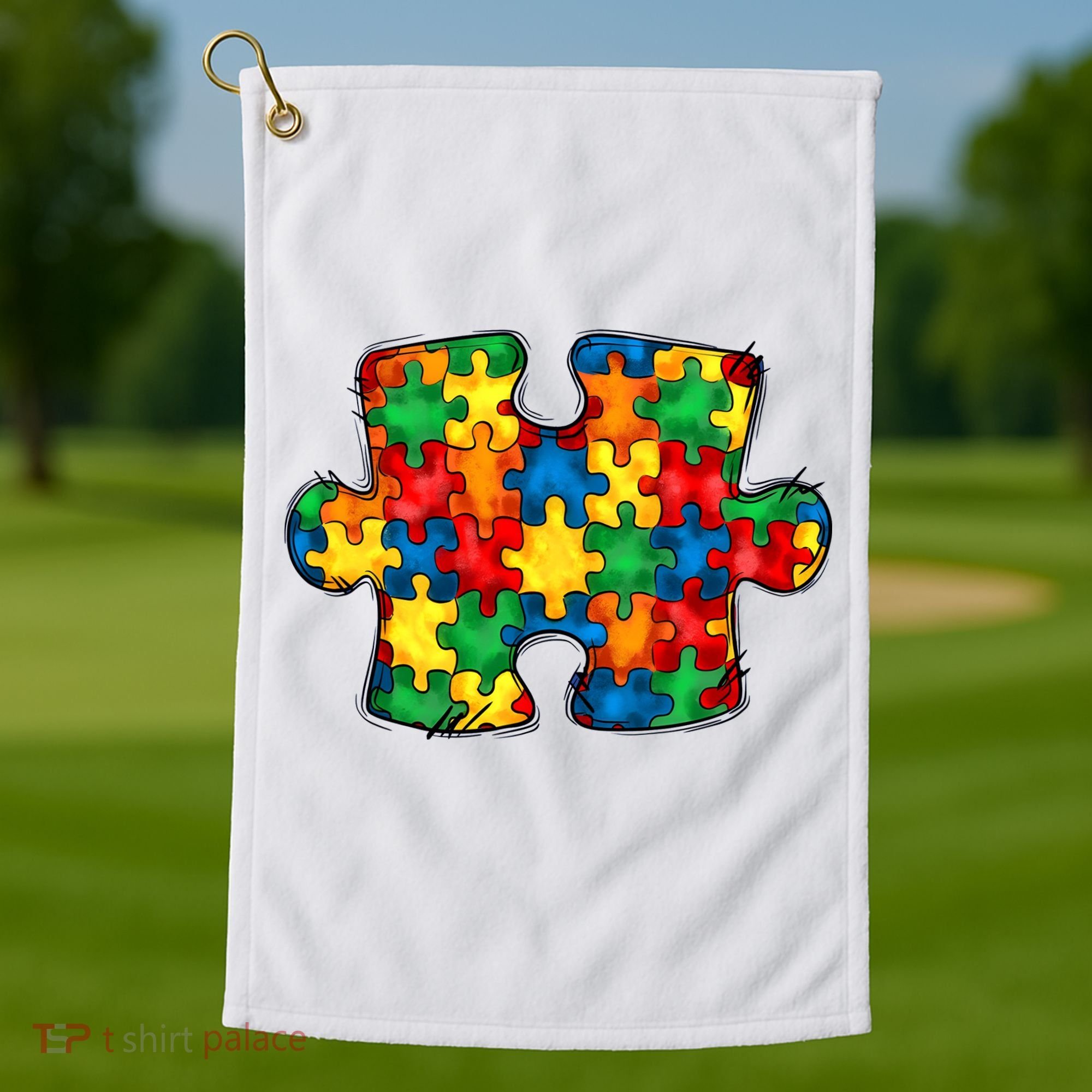 Autism Puzzle Autism Awareness Month Golf Towel