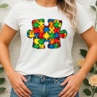 Autism Puzzle Autism Awareness Month Women's T-Shirt thumb 2