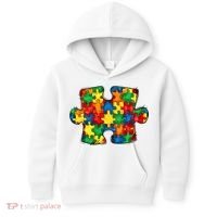 Autism Puzzle Autism Awareness Month Kids Hoodie thumb 0