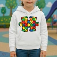 Autism Puzzle Autism Awareness Month Kids Hoodie thumb 3