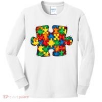 Autism Puzzle Autism Awareness Month Kids Long Sleeve Shirt thumb 0
