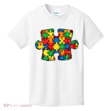 Autism Puzzle Autism Awareness Month Kids T-Shirt