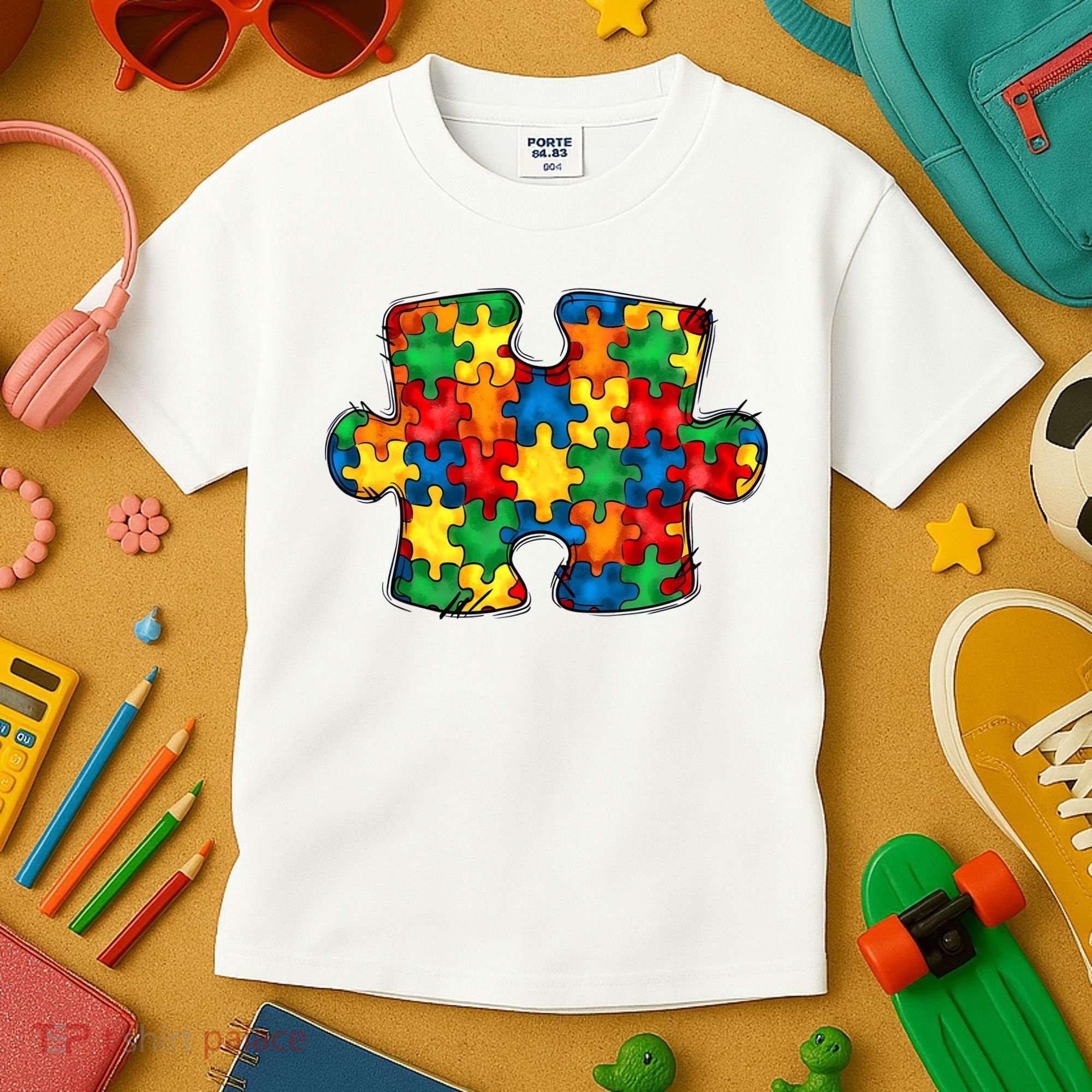 Autism Puzzle Autism Awareness Month Kids T-Shirt