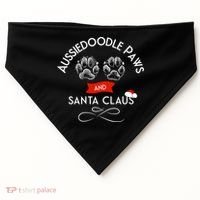 Aussiedoodle Paws And Santa Claus Christmas Doodle Dog Gift USA-Made Doggie Bandana thumb 0