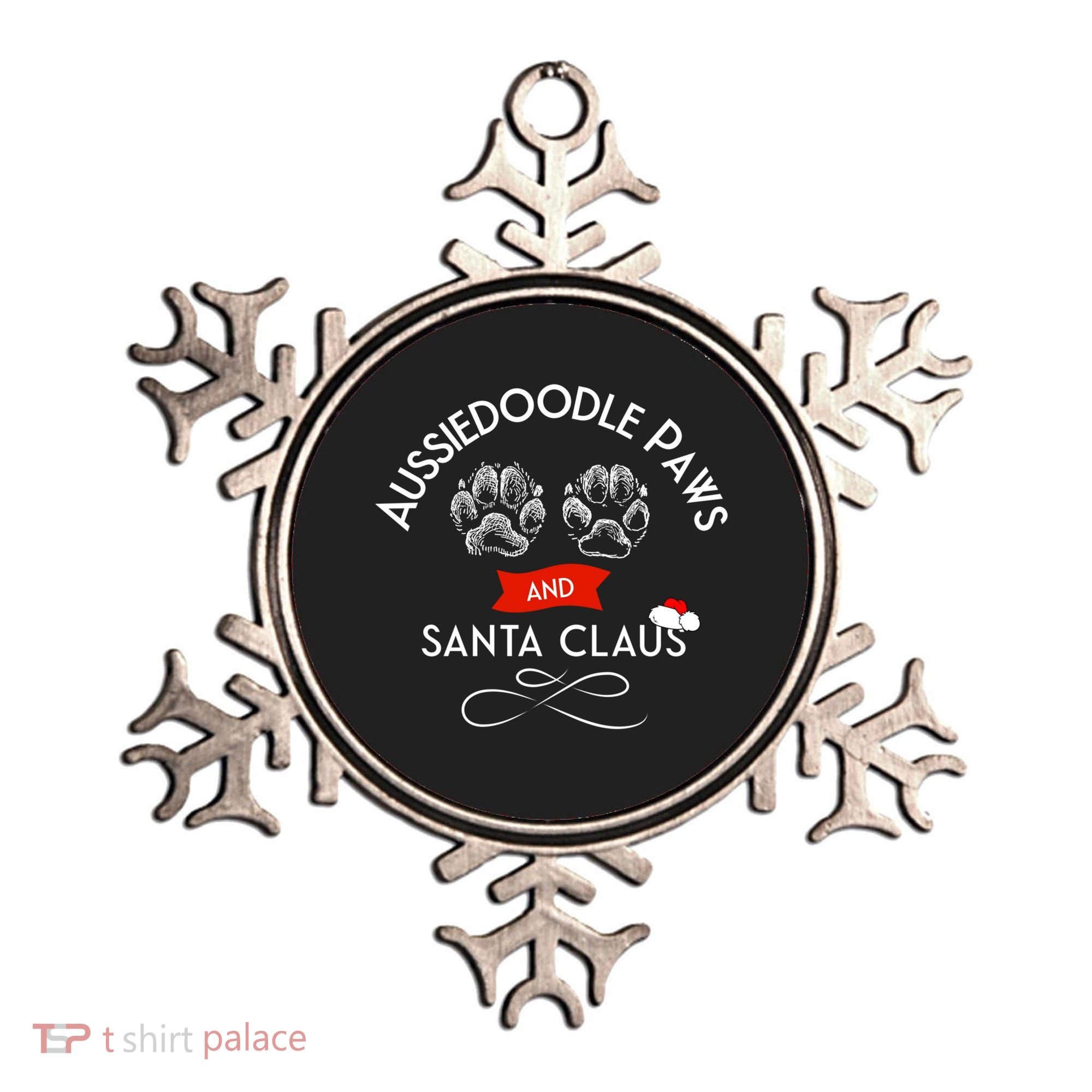 Aussiedoodle Paws And Santa Claus Christmas Doodle Dog Gift Ornament