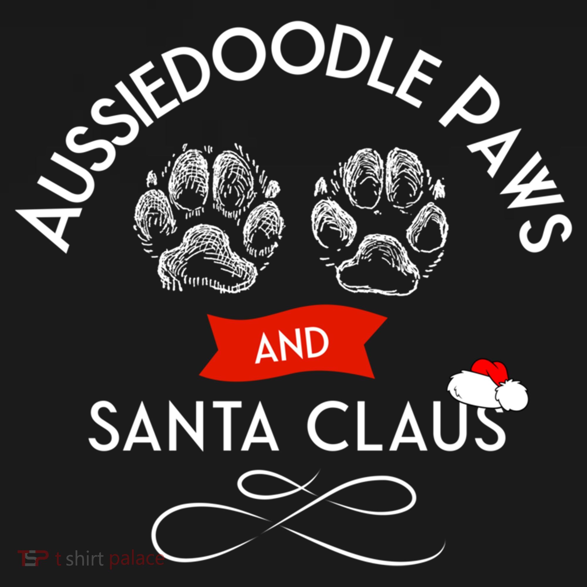 Aussiedoodle Paws And Santa Claus Christmas Doodle Dog Gift Ornament