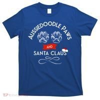 Aussiedoodle Paws And Santa Claus Christmas Doodle Dog Gift T-Shirt thumb 0