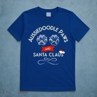Aussiedoodle Paws And Santa Claus Christmas Doodle Dog Gift T-Shirt thumb 5