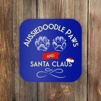 Aussiedoodle Paws And Santa Claus Christmas Doodle Dog Gift Coaster thumb 0