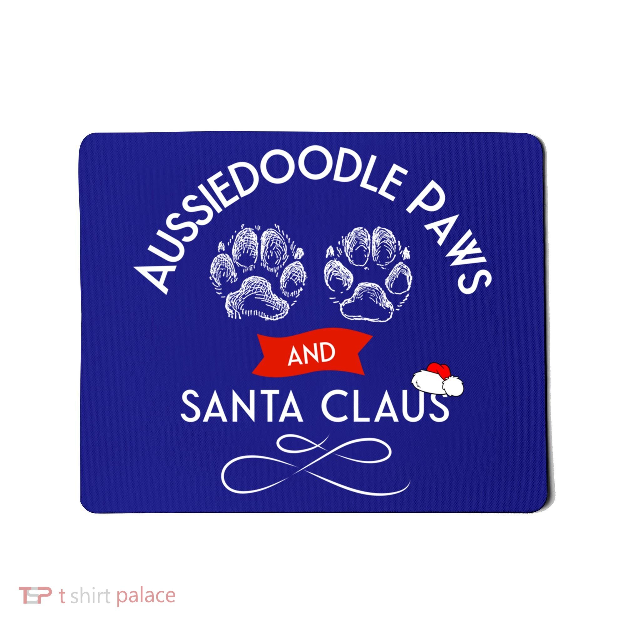 Aussiedoodle Paws And Santa Claus Christmas Doodle Dog Gift Mousepad