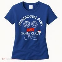 Aussiedoodle Paws And Santa Claus Christmas Doodle Dog Gift Women's T-Shirt thumb 0