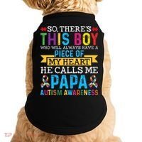 Autism Papa Autism Awareness Support Autism Motivational Doggie Tank thumb 0