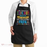 Autism Papa Autism Awareness Support Autism Motivational Apron thumb 2