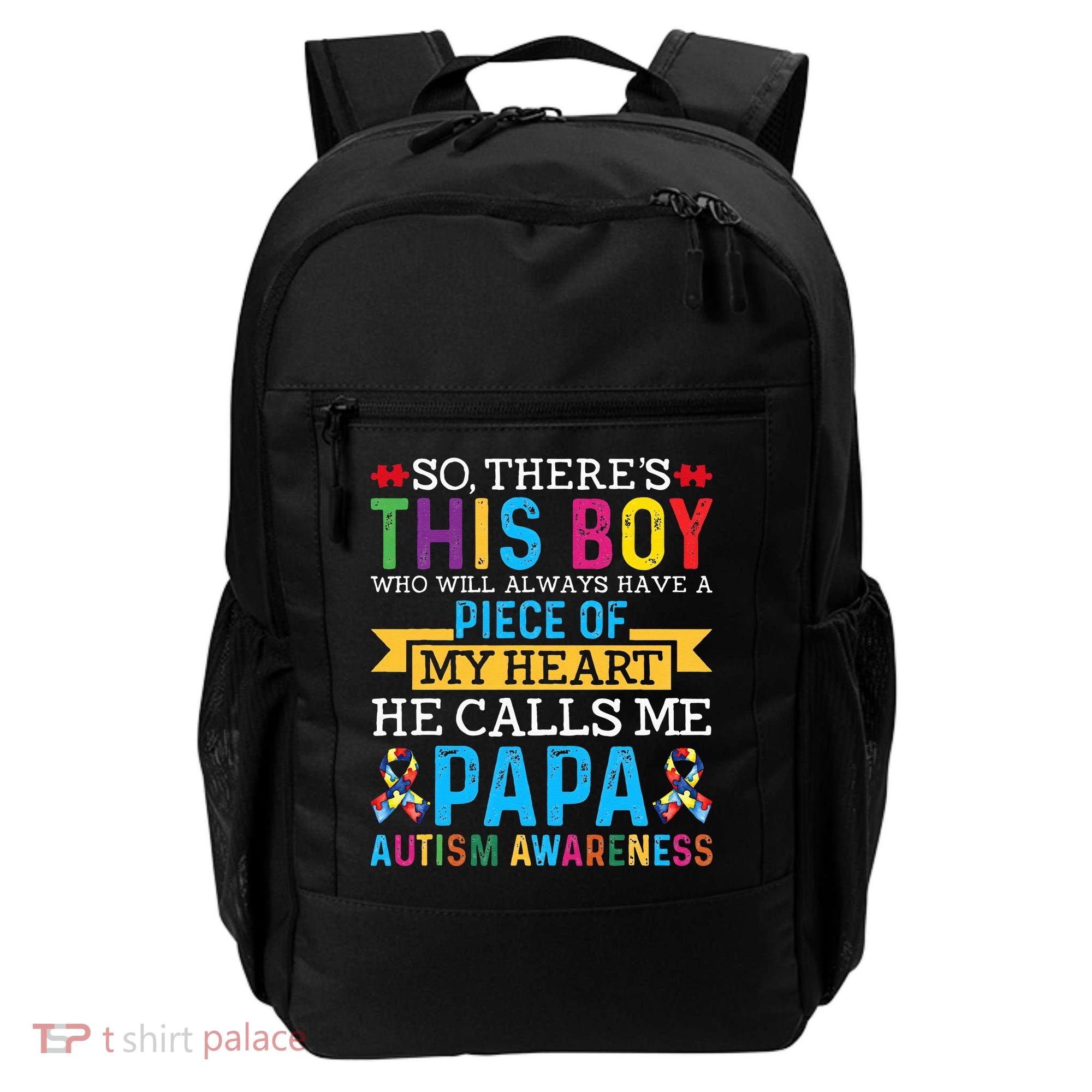 Autism Papa Autism Awareness Support Autism Motivational Backpack