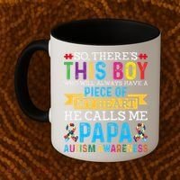 Autism Papa Autism Awareness Support Autism Motivational Coffee Mug thumb 2