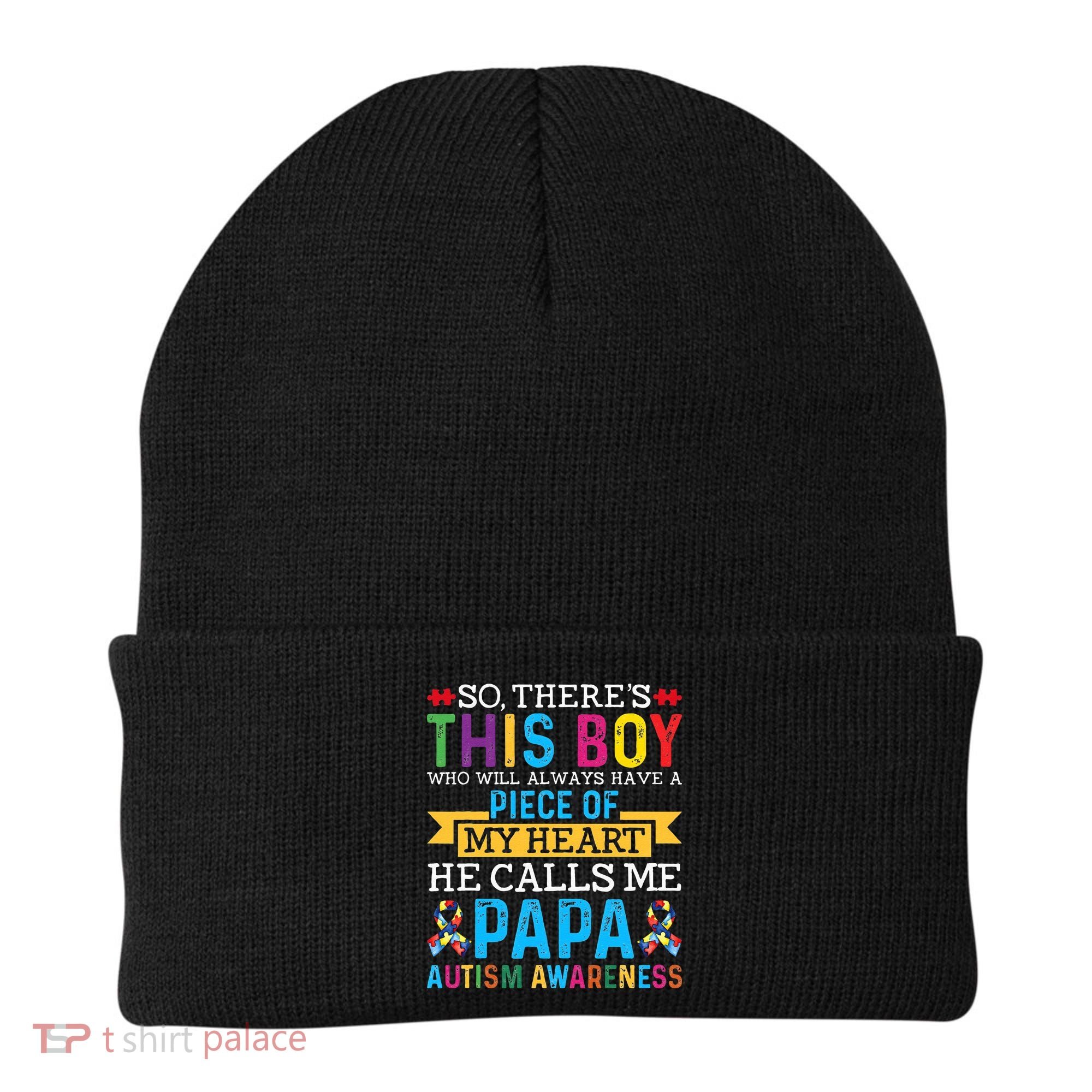 Autism Papa Autism Awareness Support Autism Motivational Beanie