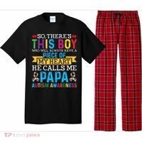 Autism Papa Autism Awareness Support Autism Motivational Pajama Set thumb 0