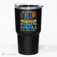 Autism Papa Autism Awareness Support Autism Motivational Tumbler thumb 0