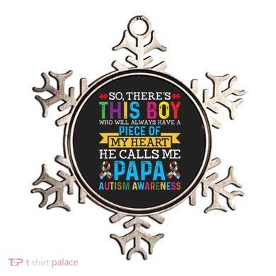 Autism Papa Autism Awareness Support Autism Motivational Ornament