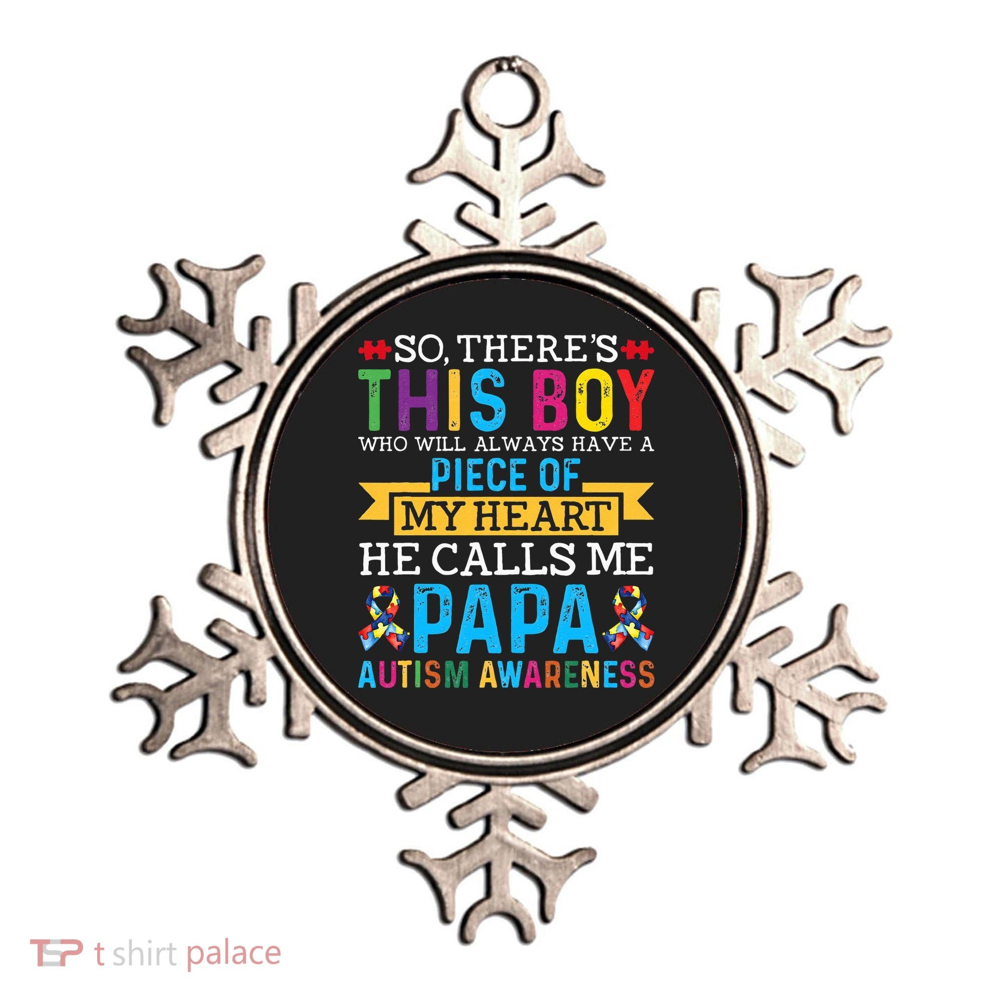 Autism Papa Autism Awareness Support Autism Motivational Ornament