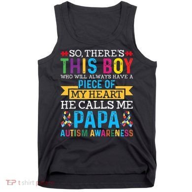 Autism Papa Autism Awareness Support Autism Motivational Tank Top