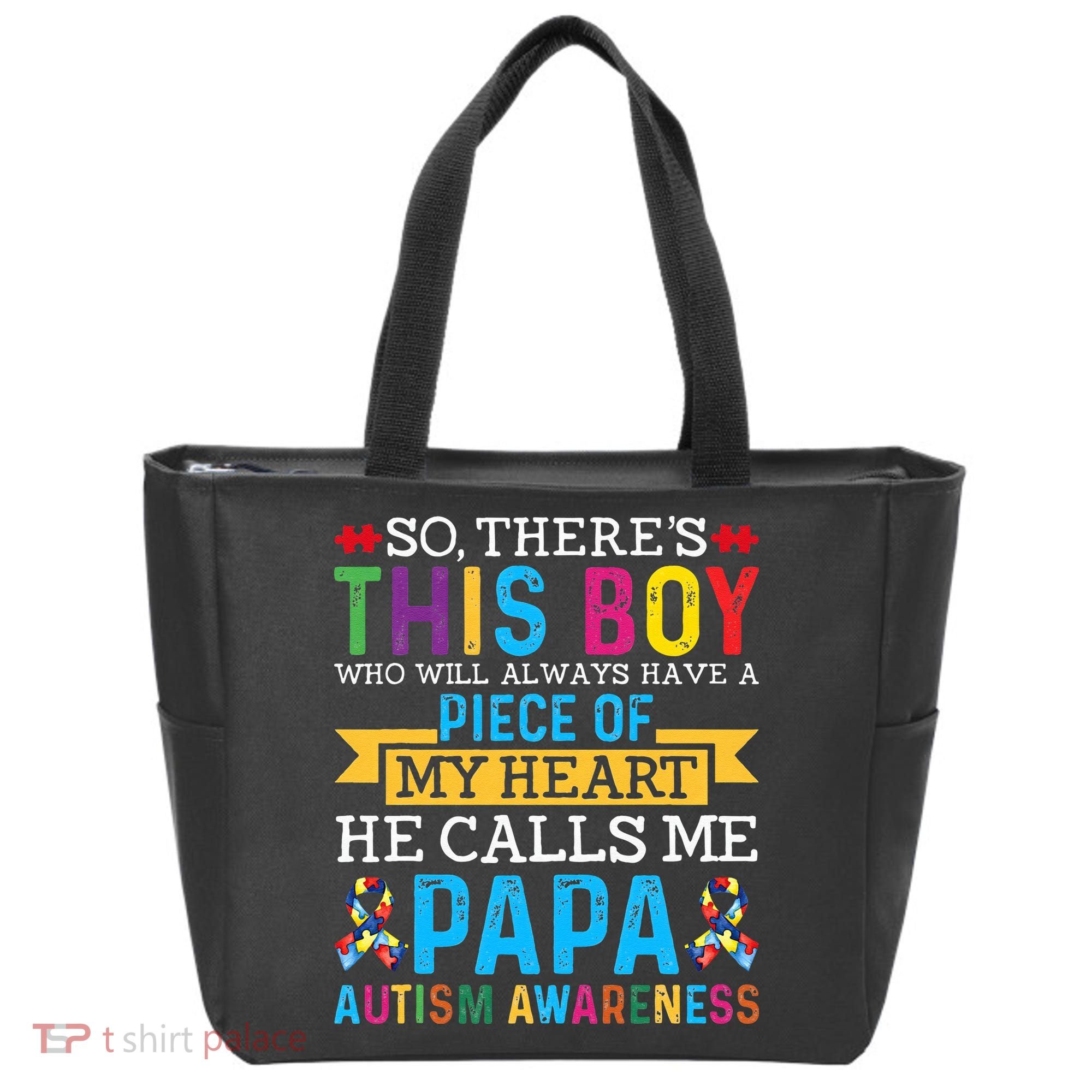 Autism Papa Autism Awareness Support Autism Motivational Tote Bag