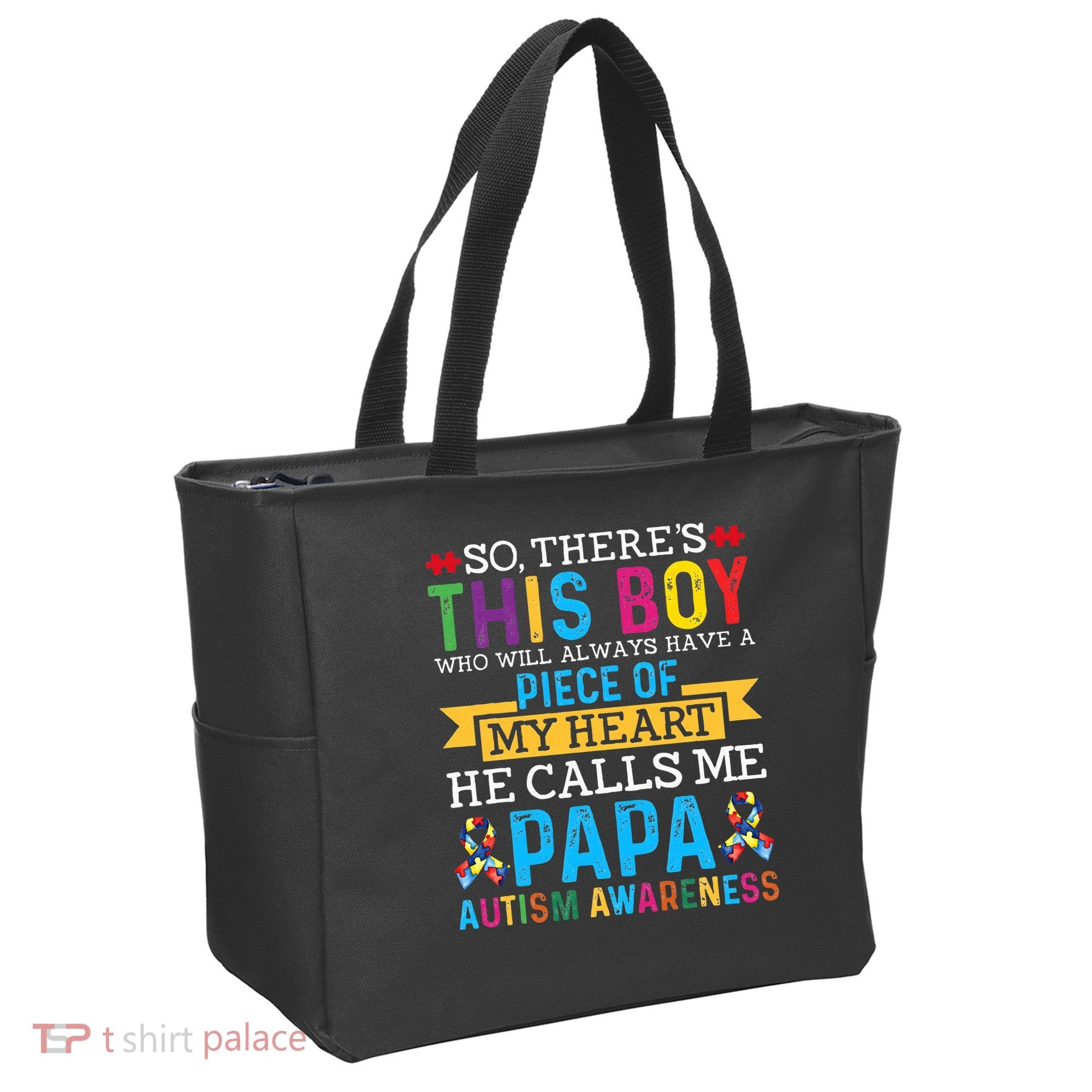 Autism Papa Autism Awareness Support Autism Motivational Tote Bag
