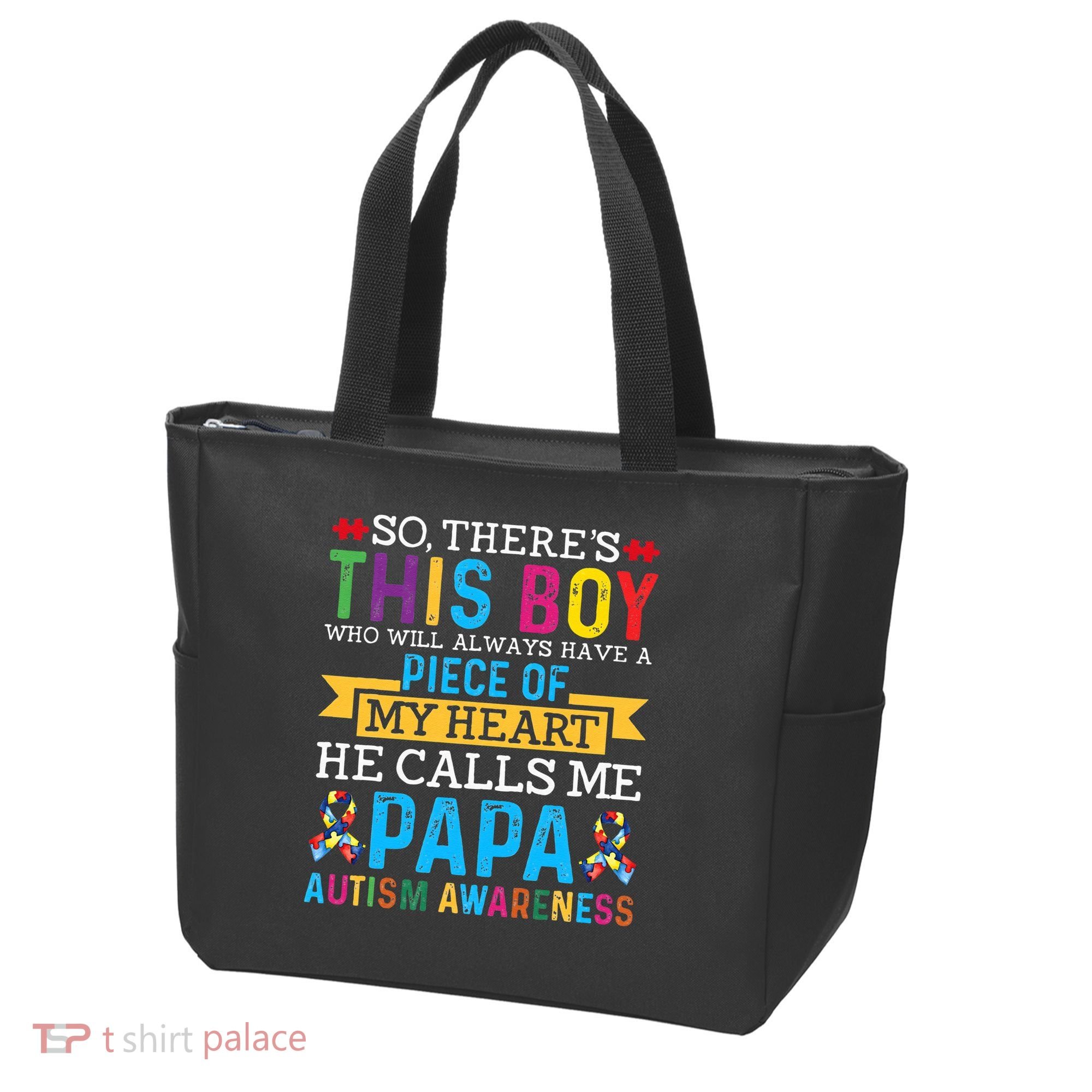 Autism Papa Autism Awareness Support Autism Motivational Tote Bag
