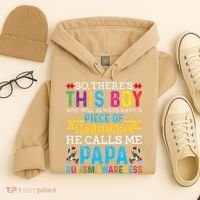 Autism Papa Autism Awareness Support Autism Motivational Hoodie thumb 4