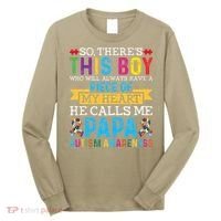 Autism Papa Autism Awareness Support Autism Motivational Long Sleeve Shirt thumb 0