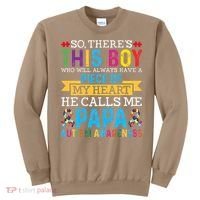 Autism Papa Autism Awareness Support Autism Motivational Sweatshirt thumb 0