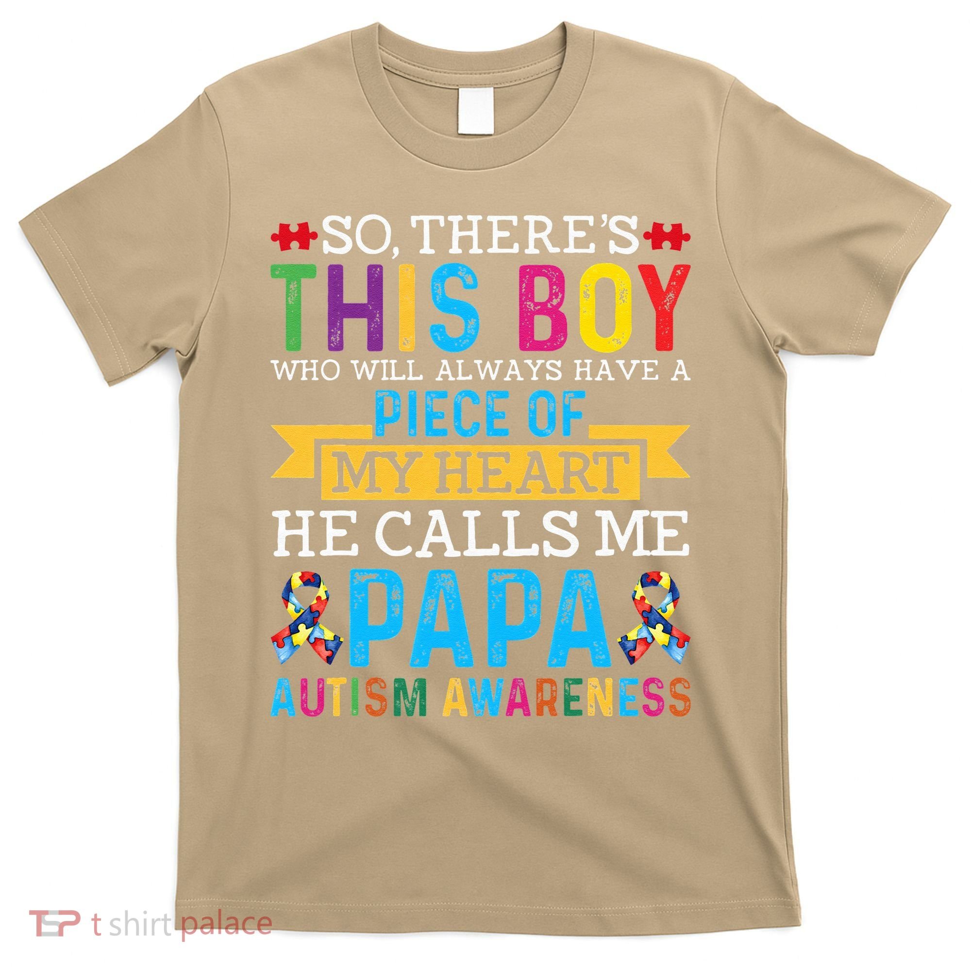Autism Papa Autism Awareness Support Autism Motivational T-Shirt