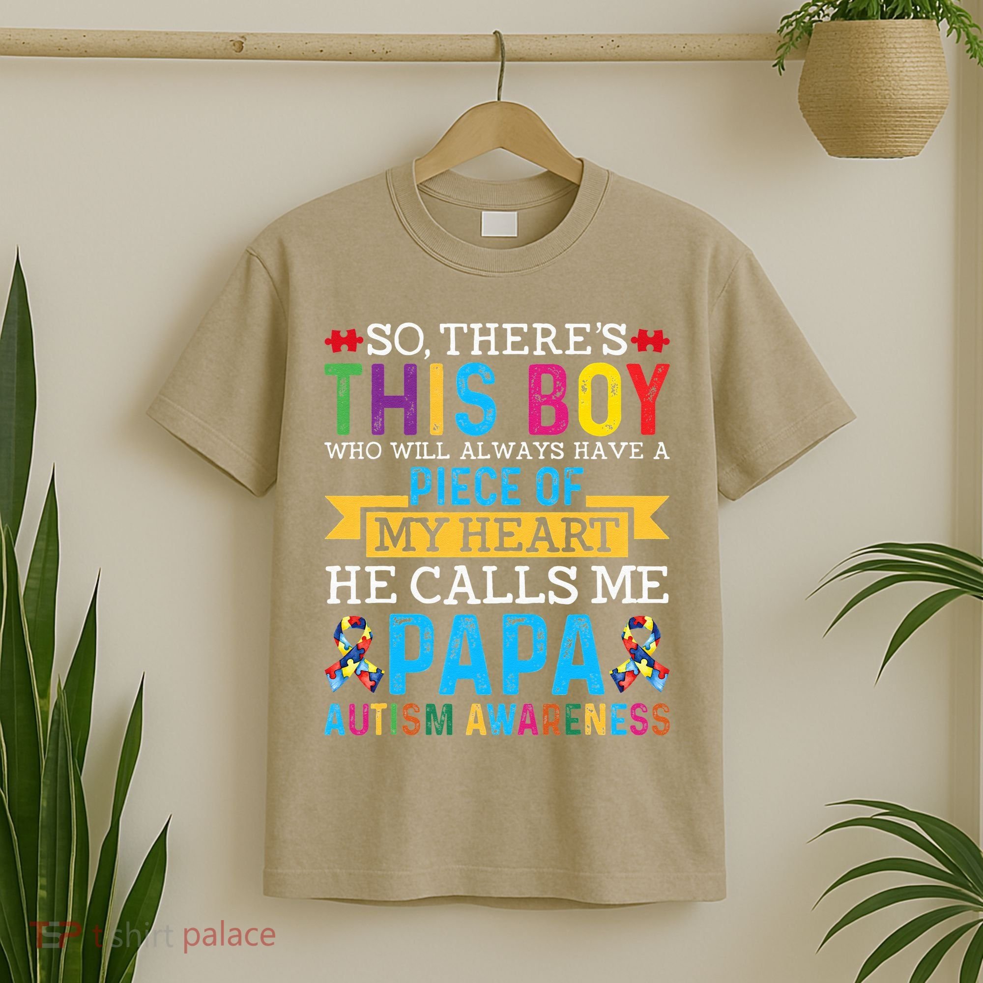 Autism Papa Autism Awareness Support Autism Motivational T-Shirt