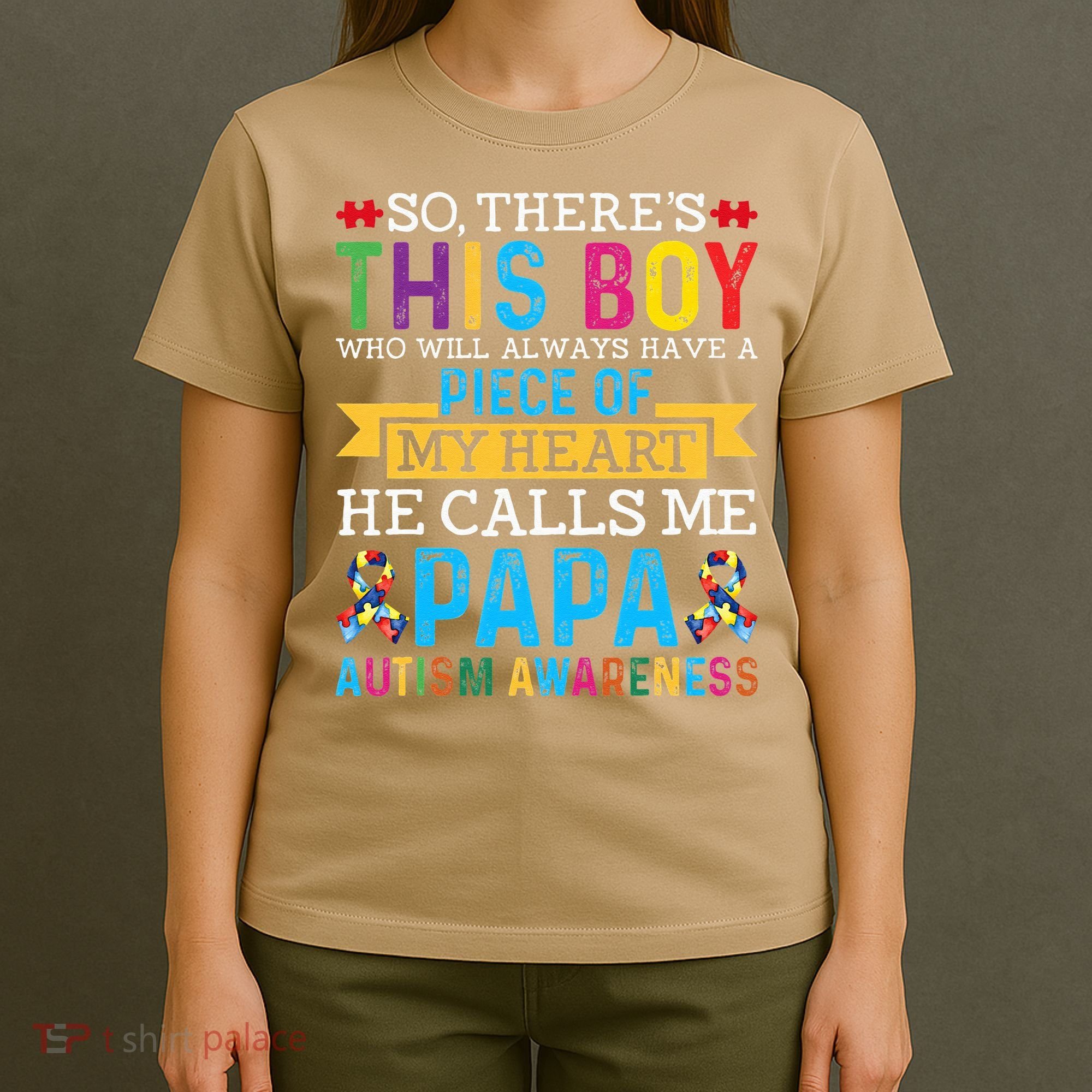 Autism Papa Autism Awareness Support Autism Motivational T-Shirt