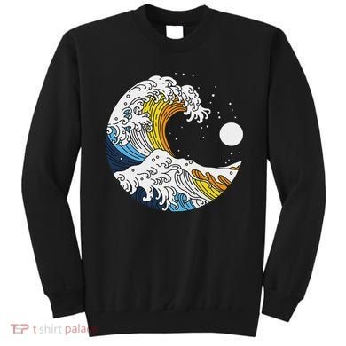 Aroace Pride Aro Ace Aromantic Asexual Flag Japan Great Wave Sweatshirt