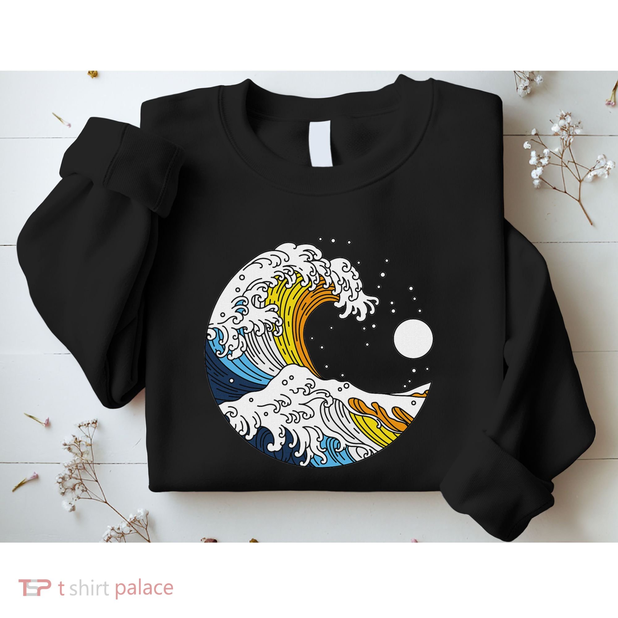Aroace Pride Aro Ace Aromantic Asexual Flag Japan Great Wave Sweatshirt