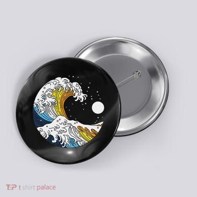 Aroace Pride Aro Ace Aromantic Asexual Flag Japan Great Wave Button