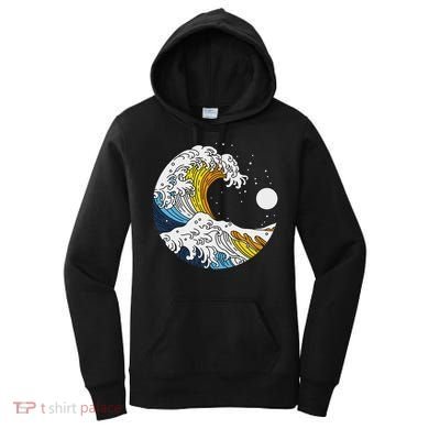 Aroace Pride Aro Ace Aromantic Asexual Flag Japan Great Wave Women's Hoodie