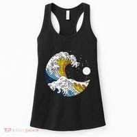 Aroace Pride Aro Ace Aromantic Asexual Flag Japan Great Wave Women's Tank Top thumb 0